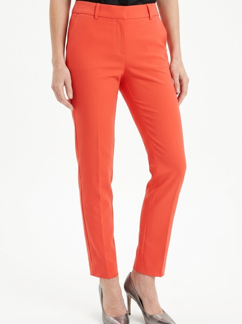 EXPRESS | Bright Orange Mid-Rise Columnist Ankle Pants Women’s Size 0 Regular
